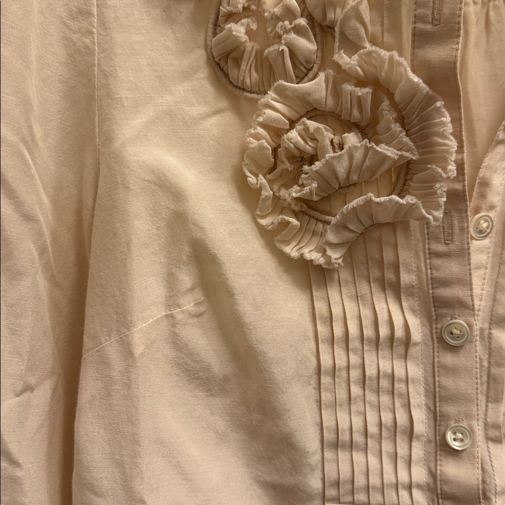 Banana Republic silk-cotton boho 3/4 sleeve Heritage Popover, Size XS - Picture 3 of 8
